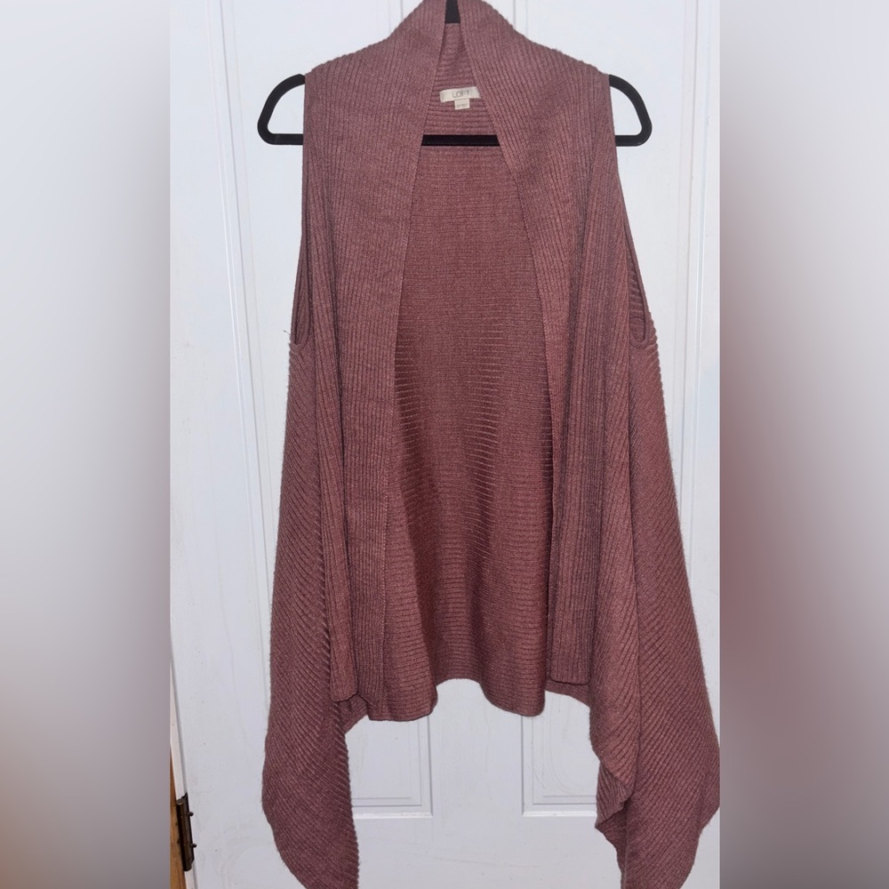 LOFT Mauve Open-Front Poncho